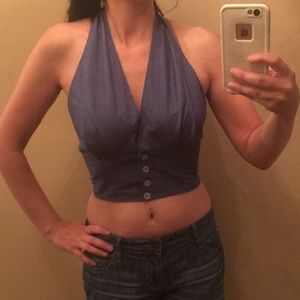 Vintage blue halter top